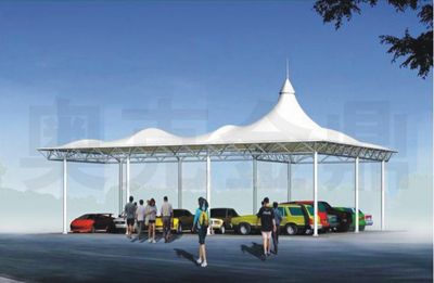 公園停車棚遮陽區膜結構