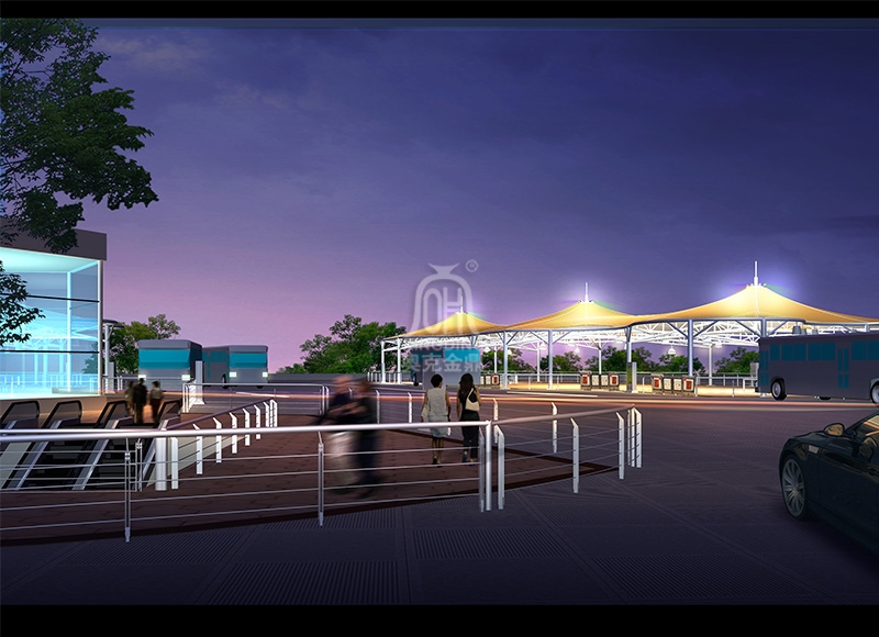 江蘇無錫火車站廣場PTFE膜結構