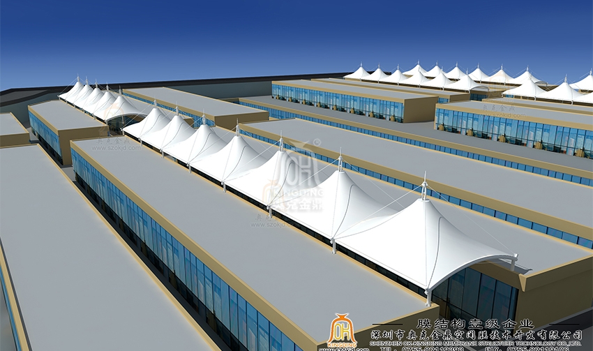 仁懷國(guó)際汽車(chē)城二期商業(yè)街通道膜結(jié)構(gòu)  